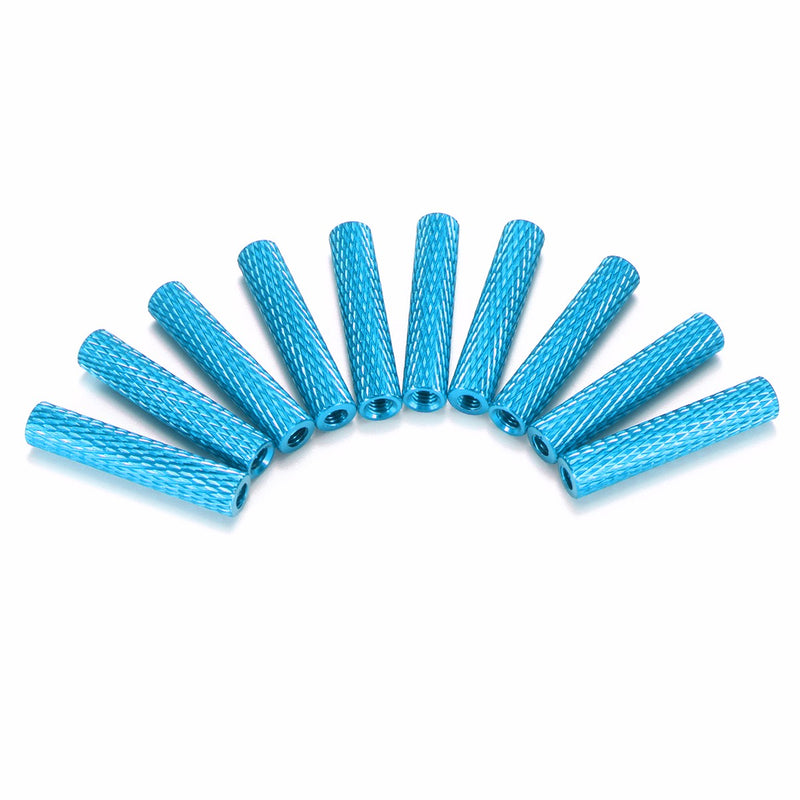 Suleve M3AS4 10Pcs M3 20mm Knurled Standoff Aluminum Alloy Anodized Spacer