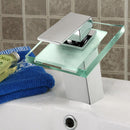 LED Color Changing Waterfall Faucet Bathroom Sink Faucet Glass Basin Bathtub Mixer Tap