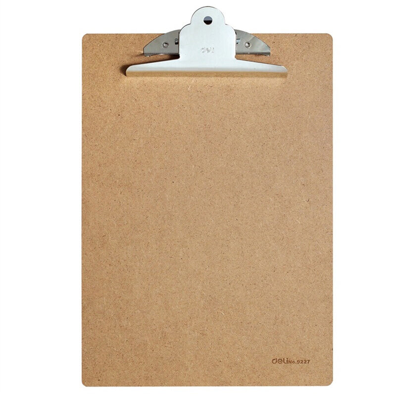 Deli 9227 A4 Wooden Clip Board Portable Writing Board Clipboard Office School Meeting Accessories With Metal Clip