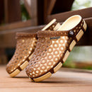 US Size LUOKEN Male Casual Fashion Summer Breathable Hole Semi Slipper Sandals Shoes Water Beach