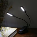 Double heads 10 LED Clip Table Light 3 Modes Dimming Battery powered Desk Lamp for Reading working