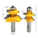 Drillpro RB12 2pcs 0.5 Inch Matched Tongue and Groove V Notch Router Bits Woodworking Chisel Cutter
