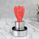 Natural Rock Quartz Crystal Point Healing Angel Statue Glass Elixir Water Bottle