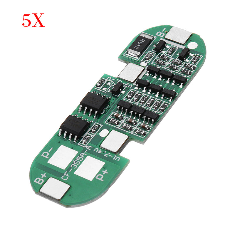 5pcs Three String DC 12V Lithium Battery Protection Board Charging Protection Module LED Light Solar