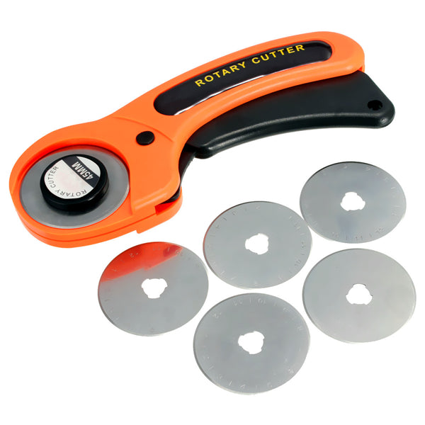 45mm Rotary Cutter Sewing Quilting Fabric Cutting Craft Tool With 5pcs Blades