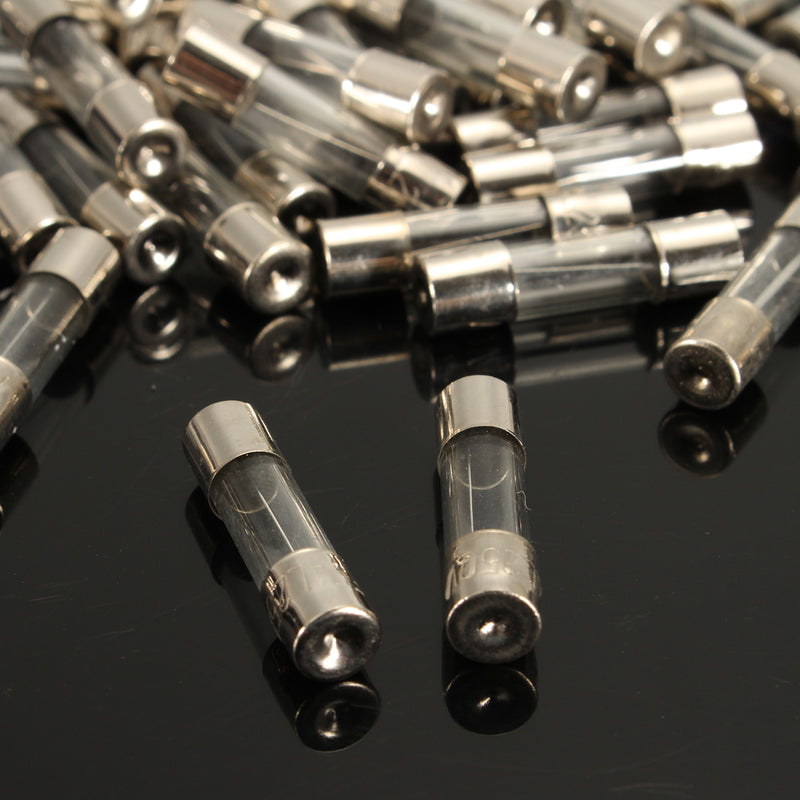 DANIU 100Pcs 5x20mm 0.2A-20A Quick Blow Glass Tube Fuse Assorted Kit Fast-blow Glass Fuses