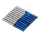 Drillpro 10pcs 3.175mm Blue NACO Coated PCB Bits Carbide Engraving Milling Cutter For CNC Tool Rotary Burrs