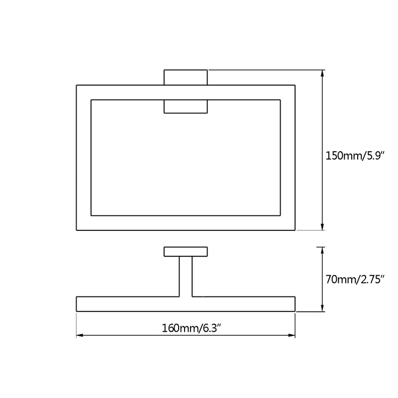 Chrome Modern Bathroom Wall Accessories Square Towel Ring Holder Rack