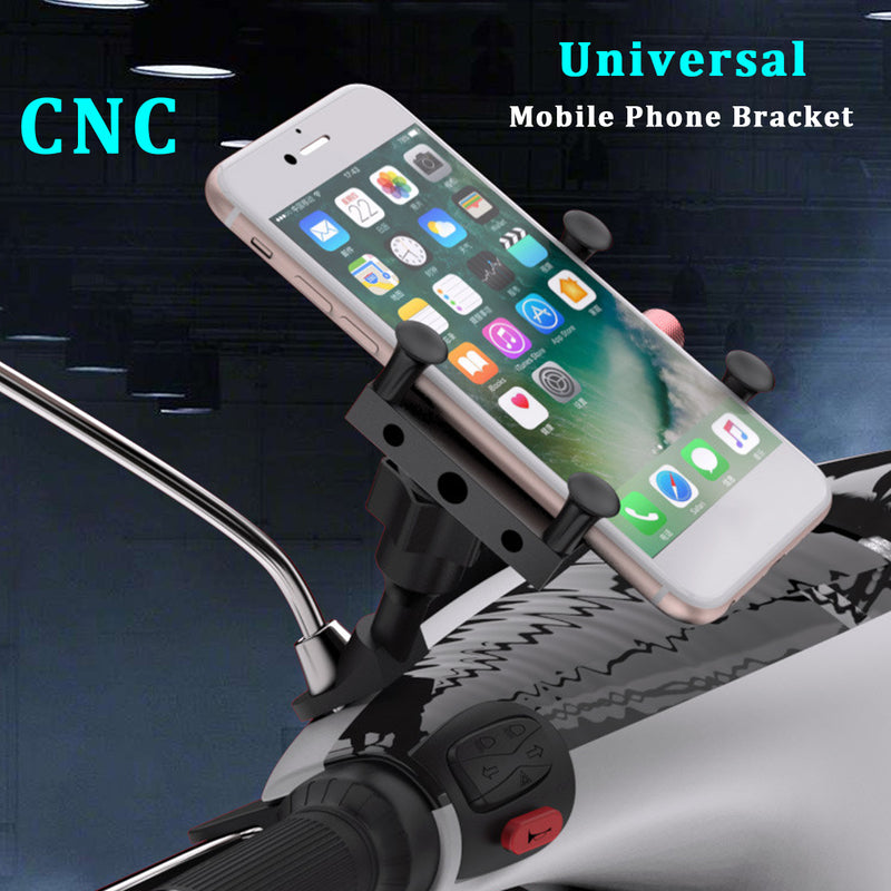 4-6.5inch 360 Bike Motorcycle 2in1 Rearview Mirror/Handlebar Mount Mobile Phone Holder
