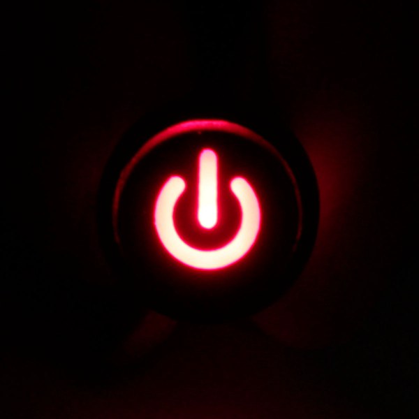 Power Symbol Latching Switch LED Light Push Button SPST