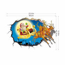 PVC 3D Christmas Santa Claus Elk Car Sticker Wall Decals Home 3D Wall Hole Decor Christmas Gift