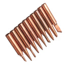 10Pcs Soldering Tip Pure Copper Electric Iron Head 900M Series Solder Tips