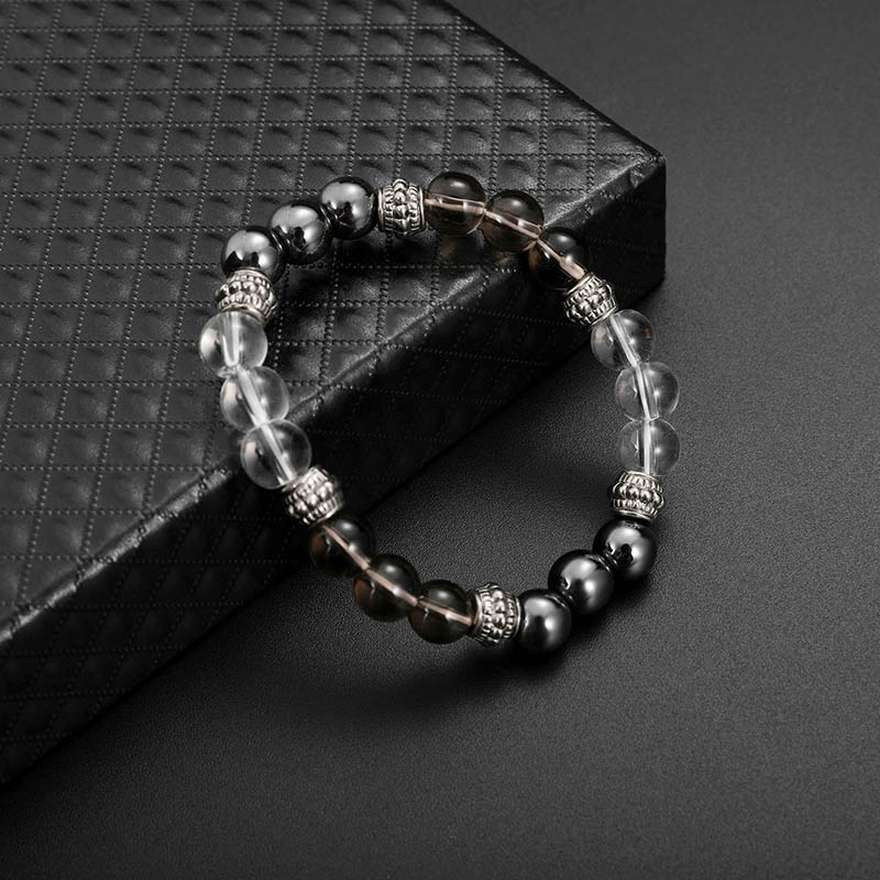 Trendy 8mm Buddha Beads Bracelet Natural Stone Casual Gradient Beaded Bracelet for Men Gift