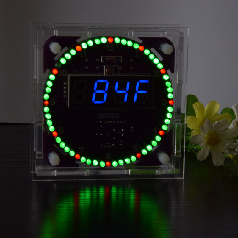 Geekcreit Fourth Generation DIY EC1838A DS1302 Light Control Rotation LED Electronic Clock Kit
