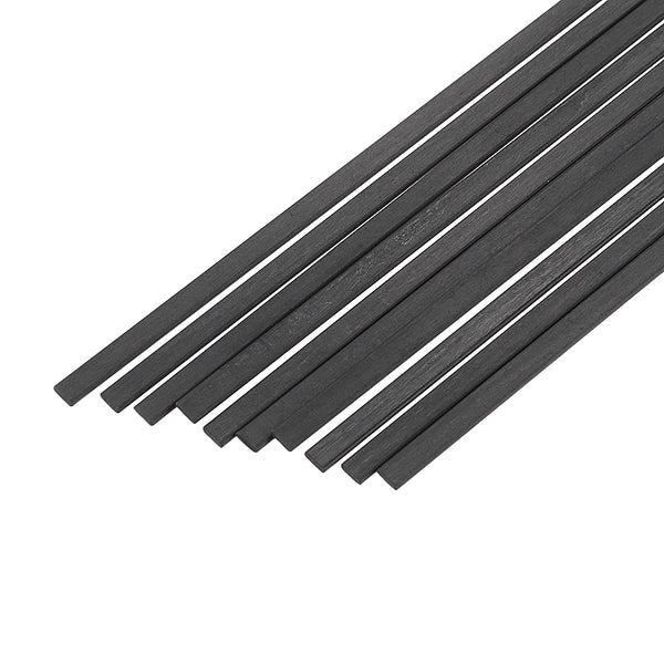 10Pcs/Set 400mm Square Carbon Fiber Rods Strips Carbon Fiber Square Bars Matt Surface for RC Airplane DIY Tool