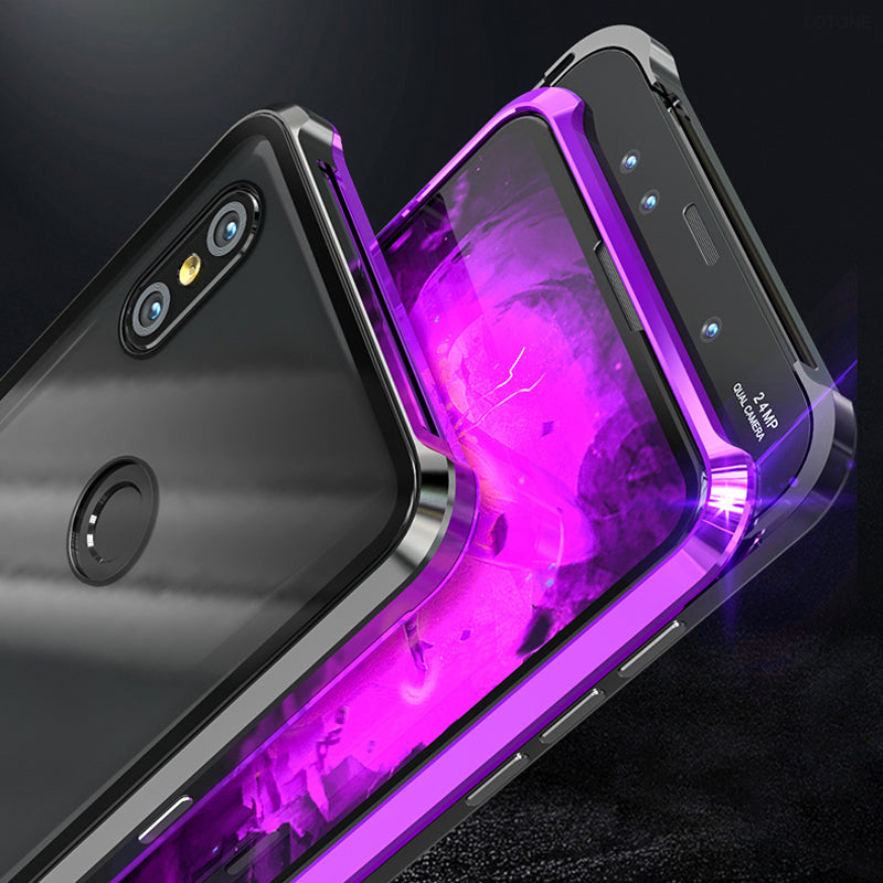 Bakeey 360 Magnetic Adsorption Upgraded Version Tempered Glass & Metal Flip Protective Case for Xiaomi Mi MIX 3