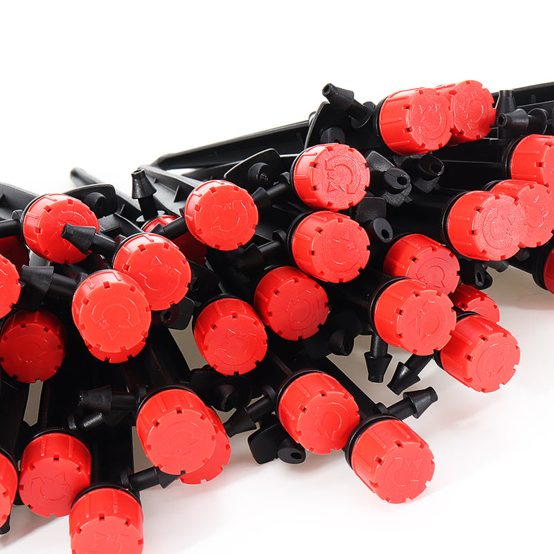 50Pcs 8 Holes Drip Emitters Perfect for 4mm / 7mm Tube Adjustable 360 Degree Water Flow Drip Irrigation System Connector Drippers