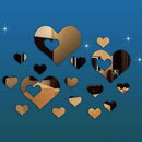 Honana DX-Y2 16Pcs Cute Silver DIY Heart Mirror Wall Stickers Home Wall Bedroom Office Decor