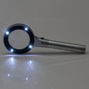 Handheld 8 LED Magnifier 5X Illuminated Magnifier Lamp For Reading Optical Glasses Lens Portable Mag