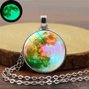 Retro Luminous Moon Long Necklace Sliver Alloy Sweater Necklace Unisex