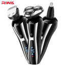 RIWA RA-5505 3 in 1 LCD Display Washable Electric Shaver 3D Rotary Floating Blade Nose Ear Trimmer for Men Hair Grooming Multifunction Kit