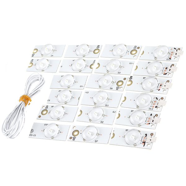 20pcs 6V SMD Lamp Beads with Optical Lens Fliter with 2M Wire for 32-65 inch LED TV Repair
