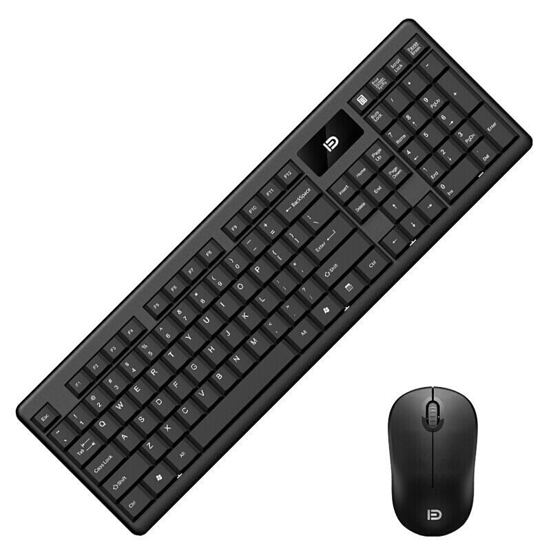 FD IK1600 2.4GHz Wireless Keyboard & Mouse Combo Set 104 Keys Silent Keyboard 1600DPI Mouse with USB Receiver for Computer Laptop PC