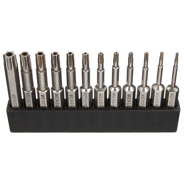 12pcs 1/4 Inch 50mm T5-T40 Magnetic Torx Screwdriver Bits Set