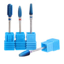 4pcs Blue Tungsten Steel Nail Drill Bits Grinding Head Carbide Burrs for Electric Manicure Machine