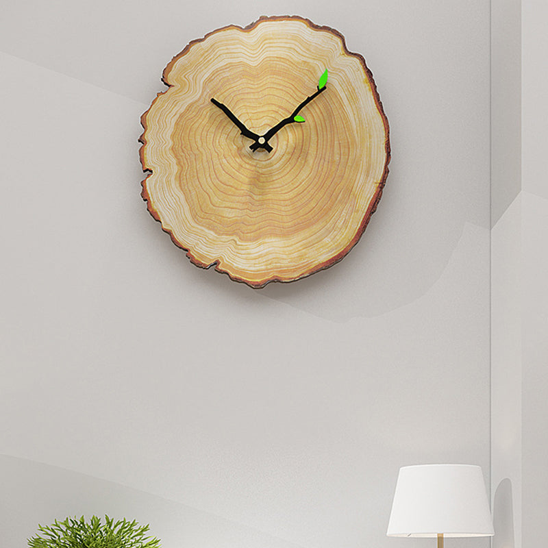 Loskii MW002 Creative Wooden Pattern Wall Clock Mute Wall Clock Quartz Wall Clock For Home Office Decorations