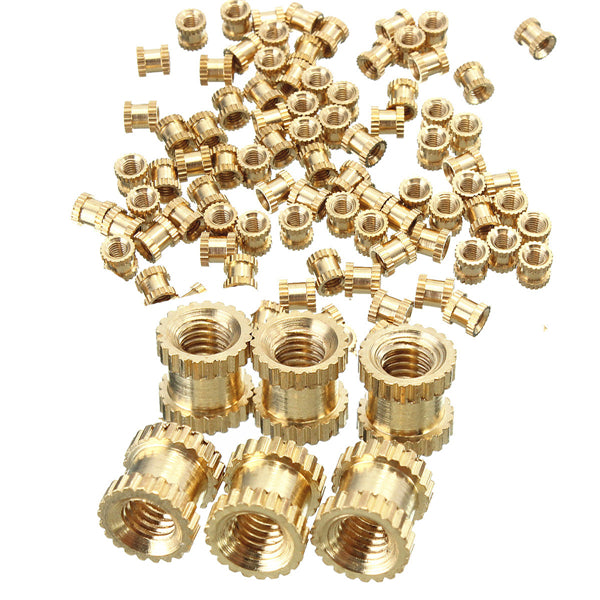 Suleve M3BN2 100pcs M3x5x5mm Metric Threaded Brass Knurl Round Insert Nuts
