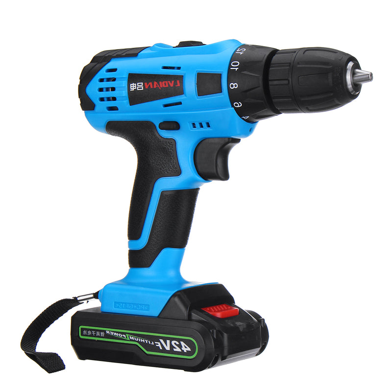 42V 2 Speed Cordless Rechargeable Battery Electric Screwdriver Power Drill