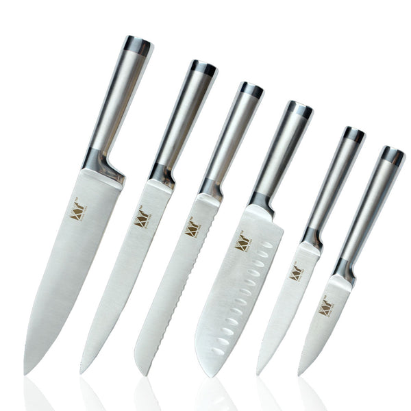 XYJ Top Quality 6 Types Stainless Steel Knife Fruit Vegetable Bread Meat Knife Santoku Knife