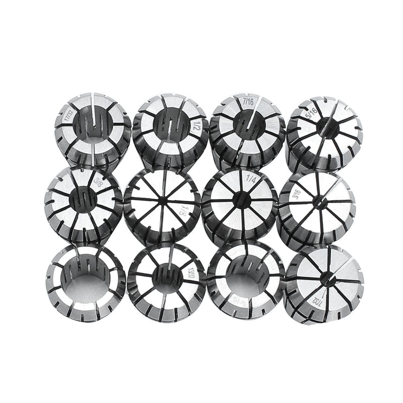 12pcs ER16 Spring Collet Set 1/32 to 3/8 Inch Chuck Collet For CNC Milling Lathe Tool