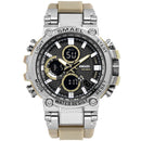 SMAEL 1803 Metal Case Luminous Needle 5ATM Waterproof Sport Dual Display Digital Watch