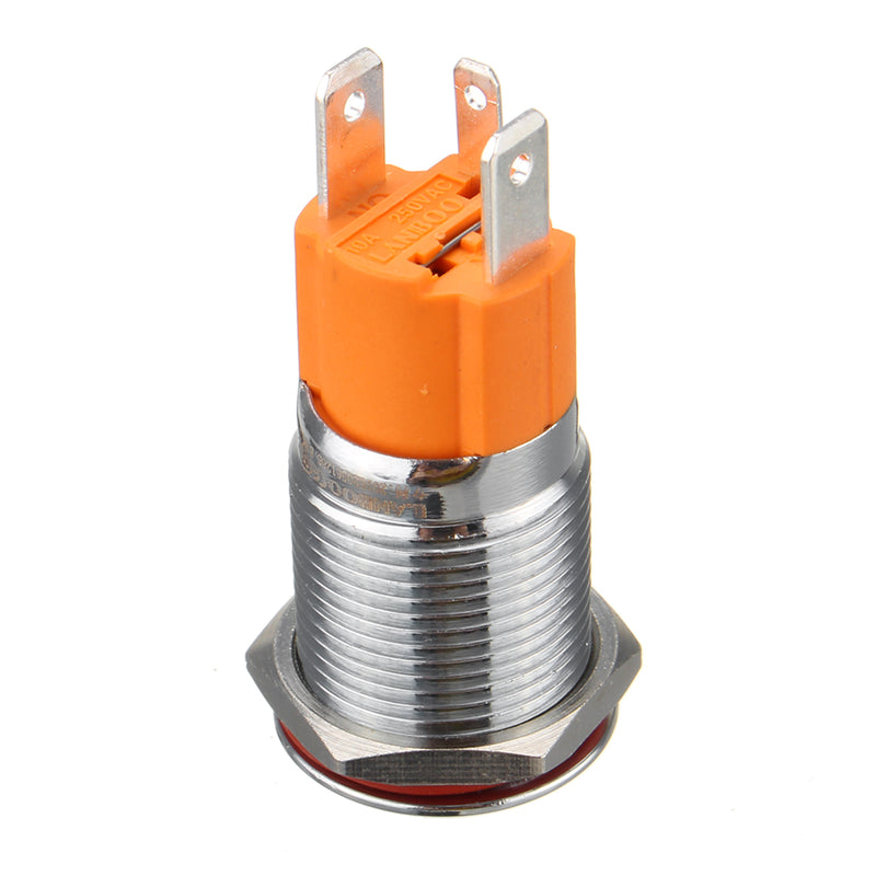 3000W 3 Pin Metal Latching Illuminated LED Switch Push Button Switch Waterproof Self-locking