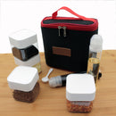 IPRee 8Pcs Outdoor Seasoning Box Spice Jar Oil Storage Bottle Camping Picnic BBQ Bag Tableware