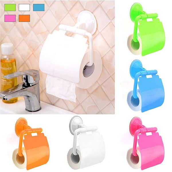 Toilet Paper Holder Suction Cup Tissue Roll Stand Bathroom Rack