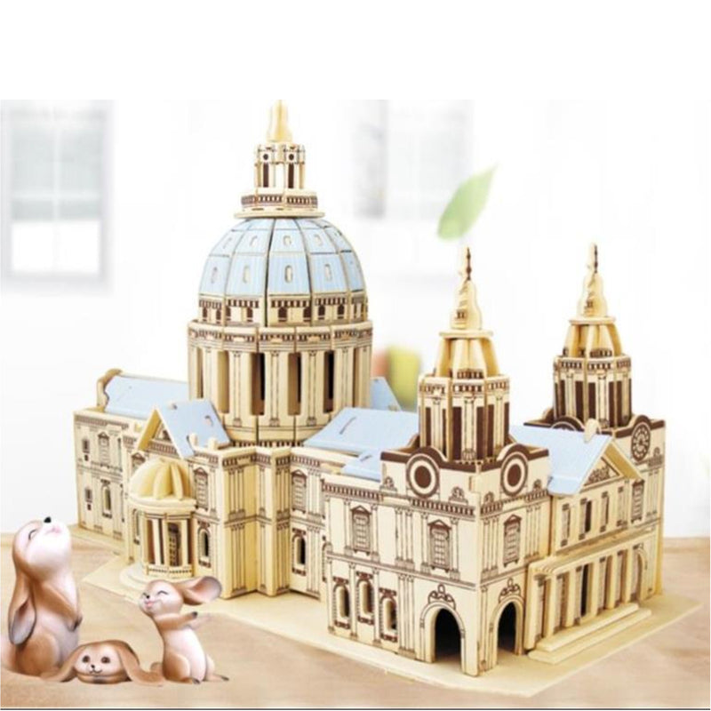 3D Wooden St. Paul's Cathedral Model Educational Toys Puzzle For Children Adult Hobby Gift