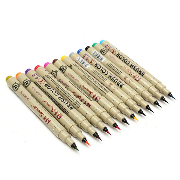 12 Colors 1.5mm Art Marker Manga Fine Head Paint Graphic Sketch Drawing Pen Set