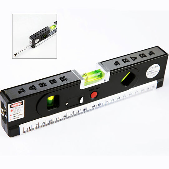 Loskii DX-012 Multipurpose Laser Level Horizontal Vertical Measure Tape Aligner Ruler With 3 Bubbles