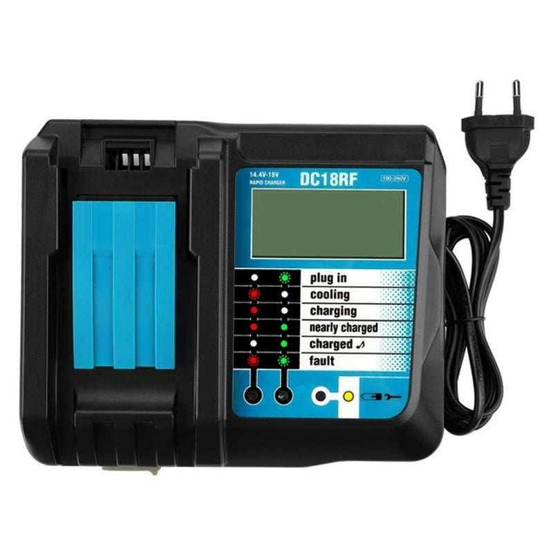 DC18RF 100-240V LCD Battery Charger USB Connection for Makita 14.4V/18V Li-ion Battery