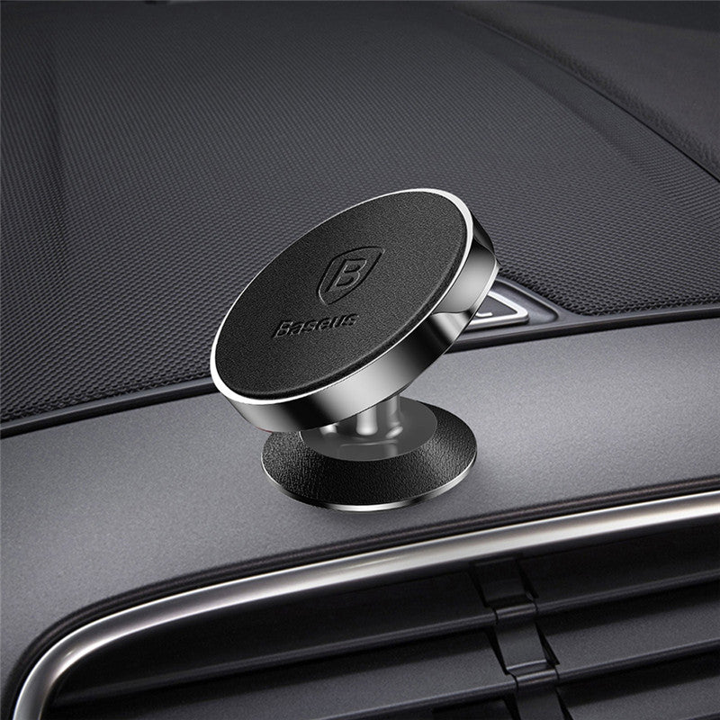 Baseus Leather Strong Magnetic 360 Degree Rotation Car Holder Stand for iPhone Xiaomi Mobile Phone