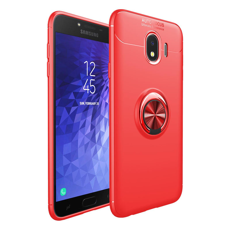 C-KU 360 Rotating Ring Grip Kicktand Protective Case For Samsung Galaxy J4 2018