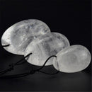 3Pcs Set Massage Rhodonite Natural White Crystal Jade Eggs Exercise Ball