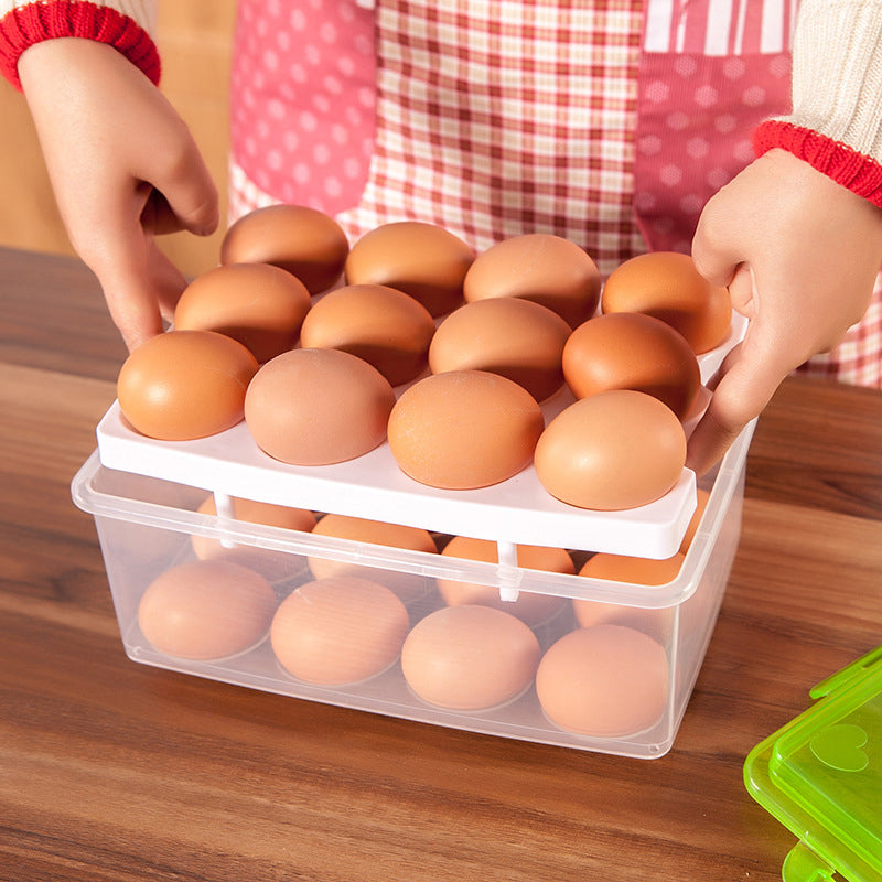 Double Layer 24 Grid Egg Box Kitchen Storage Container Holder Food Organizer Fridge Crisper