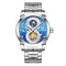 TEVISE T843B Dragon Design Automatic Mechanical Watches Stainless Steel Band Men Watch
