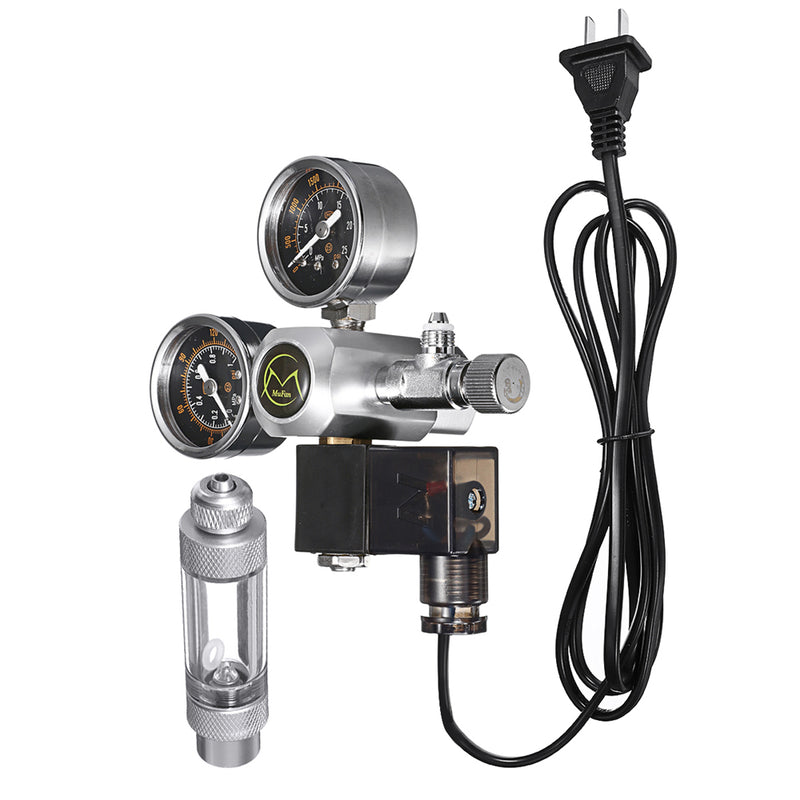 Aquarium System Dual Gauge CO2 Pressure Regulators Bubble Counter Solenoid Valve