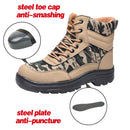 TENGOO Steel Toe Safety Shoes Labor Insurance Shoes Waterproof Anti-Smashing Non-Slip Outdoor Hiking Work Shoes