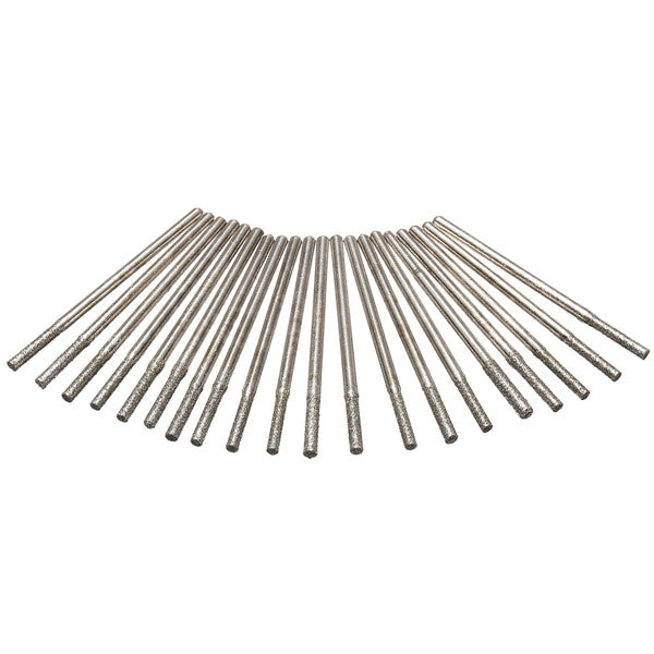 20pcs 2.35mm Shank Diamond Coated Drill Bits Glass Tile Ceramic Marble Rotary Tool Set